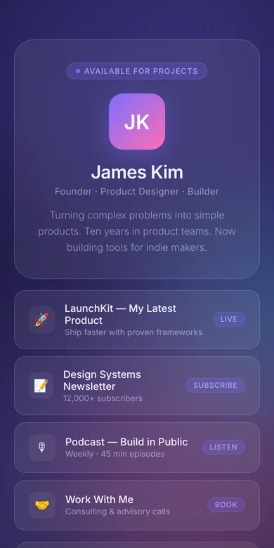 Preview of the Glass template